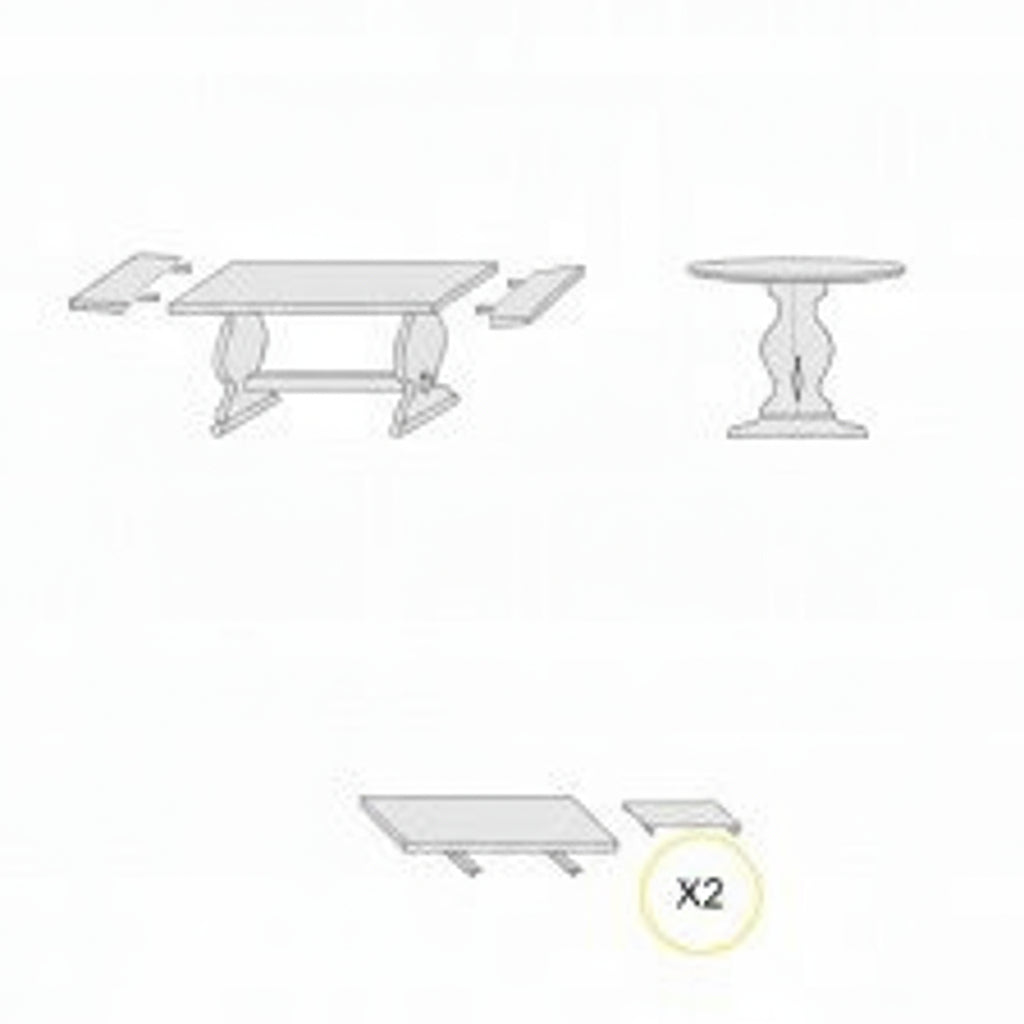 Tavolo allungabile in stile tirolese tinta naturale con due allunga laterali