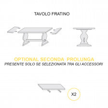 Tavolo allungabile in stile tirolese tinta naturale con due allunga laterali