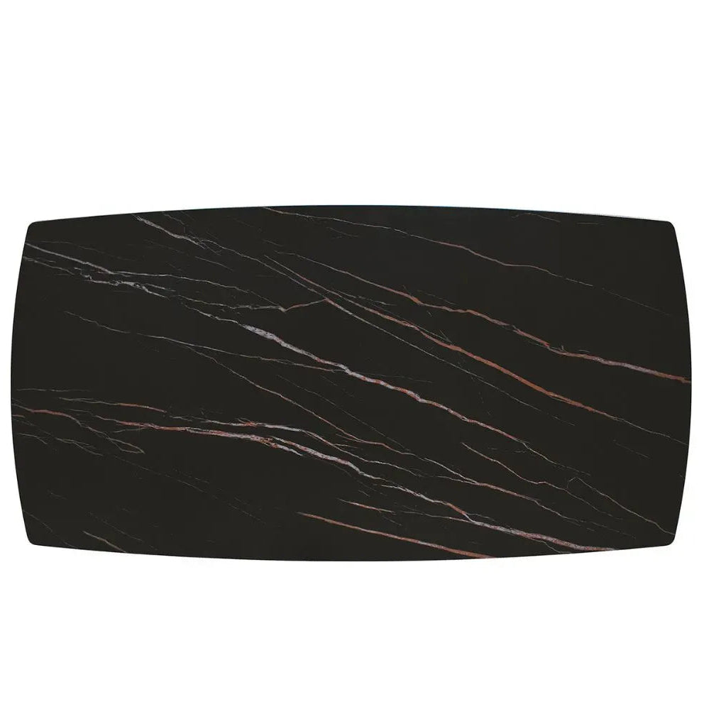 Tavolo Effetto Marmo Allungabile con Piano in Ceramica e Gambe in Metallo Bronzo – Stile Moderno – Made in Italy – 160/240×90 cm, 180/260×90 cm – H 76 cm
