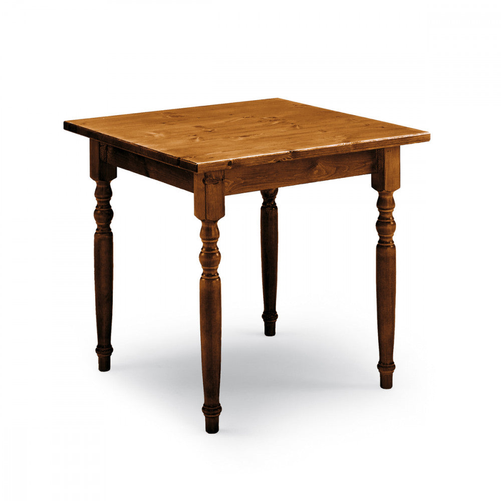 Tavolo Rustico Gambe Tornite - Piano Legno Massello di Pino