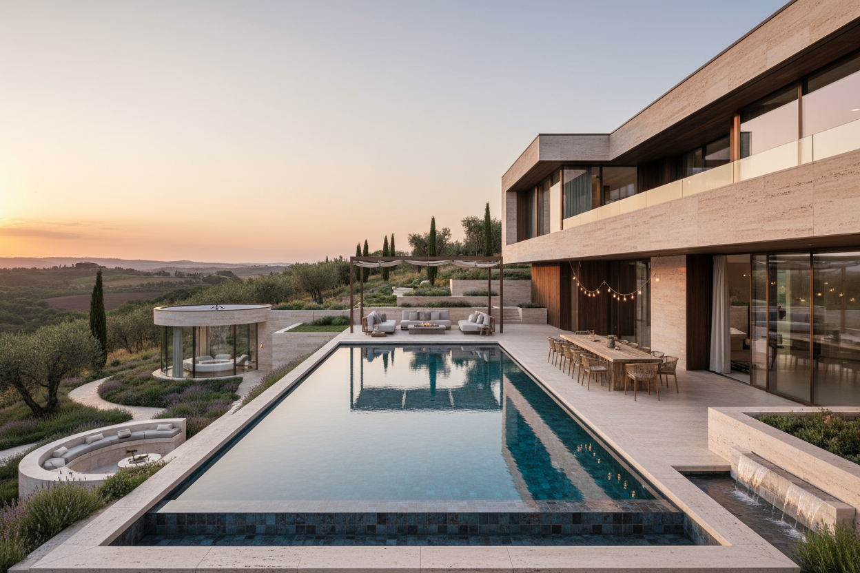 Villa moderna con piscina