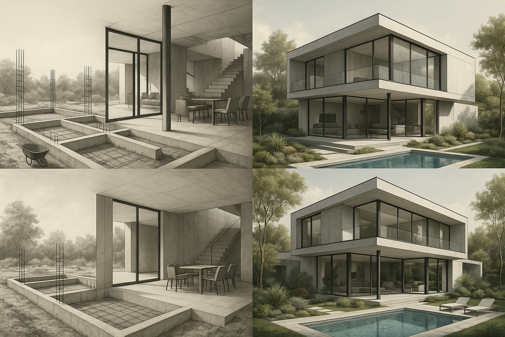 Villa moderna in costruzione