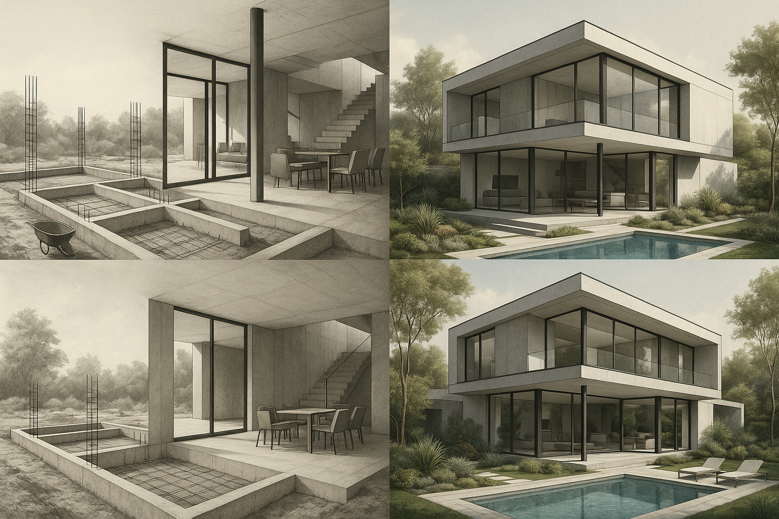 Villa moderna in costruzione