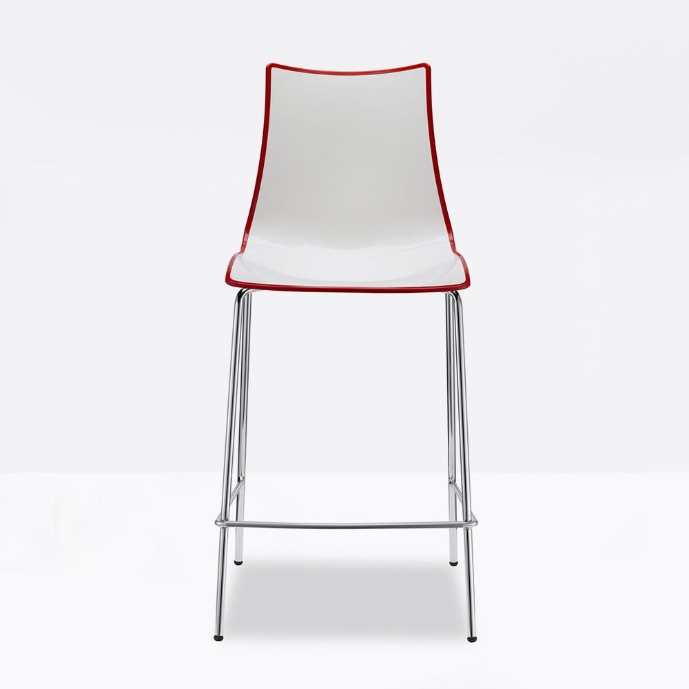 Zebra S Bic 2560 Sgabello in metallo cromato e polimero bicolor, seduta a 65 cm o 80 cm